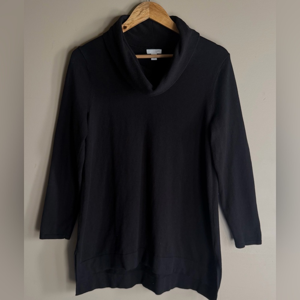 J.Jill Black Cowlneck Tunic Sweater Size M - Picture 1 of 8